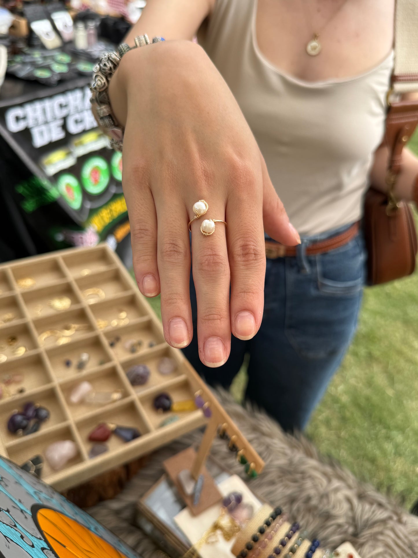 Anillo Piedra Bola Doble