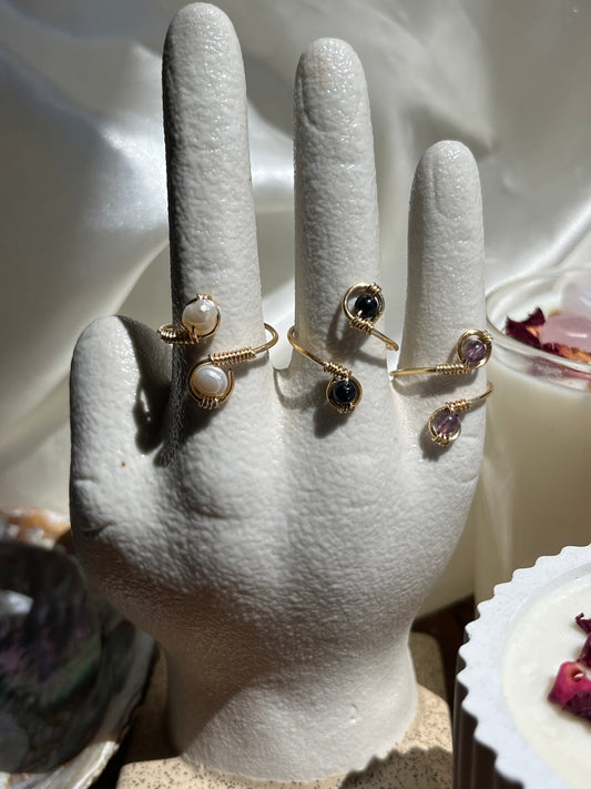 Anillo Piedra Bola Doble
