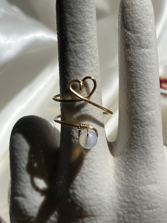 Anillo Corazón y Piedra